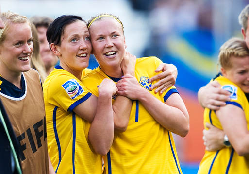 Therese Sjögran, Sara Larsson, Sverige, jubel, VM-Brons,