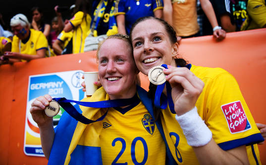 Marie Hammarström, Lotta Schelin, Sverige, jubel,