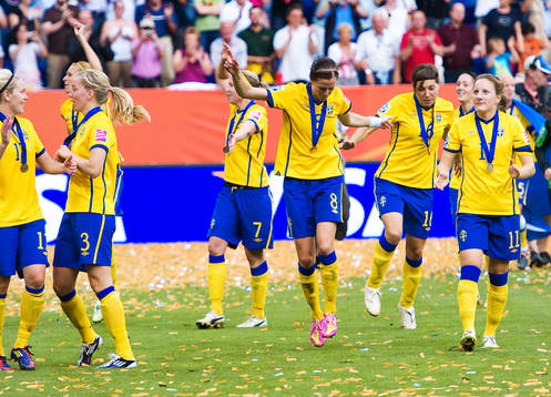 Lotta Schelin, Sverige, jubel, glädje, dans, VM-Brons,