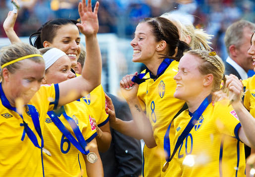 Lotta Schelin, Sverige, jubel, glädje, VM-Brons, brons