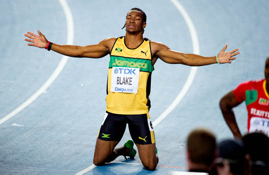 Yohan Blake, Jamaica, tar VM-guld, jubel