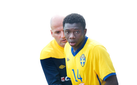 Magnus Wikman, förbundskapten och Junior Wihl Bangura