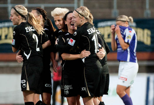 Marlene Sjöberg, Göteborg, gör 1-1, jubel