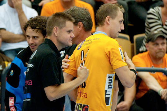Kenneth Andersson, tränare och Christian Sandberg,