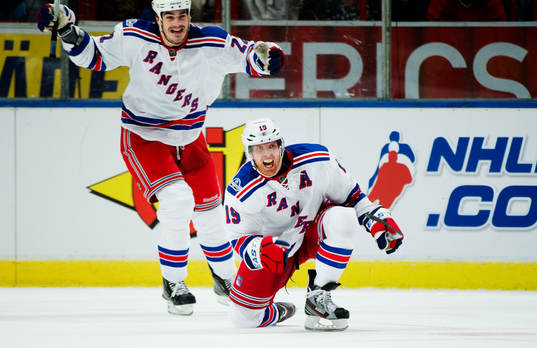 Brian Boyle och Brad Richards, New York Rangers, jubel