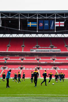 Truppen på Wembley Stadium