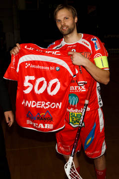 Johan Anderson, Jönköping kommer att spela med nummer 500