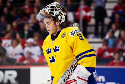 Johan Gustafsson, målvakt, Sverige, spottar