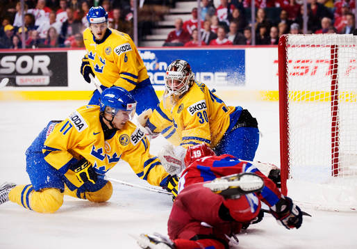 William Karlsson och Johan Gustafsson, målvakt, Sverige,