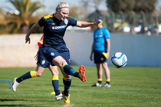Bläddra bland fler bilder av Fotboll, Dam, Algarve Cup, Sverige, Träning
