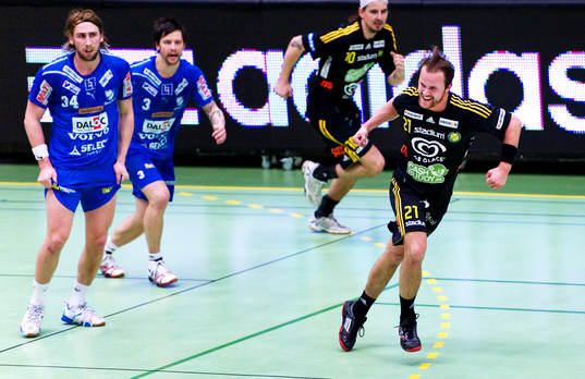 5, Sävehof - Skövde: Tobias Albrechtson, Sävehof, jubel.