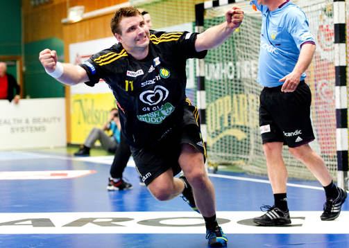 5, Sävehof - Skövde: Erik Fritzon, Sävehof, jubel
