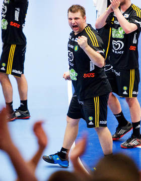 5, Sävehof - Skövde: Erik Fritzon, Sävehof, jubel