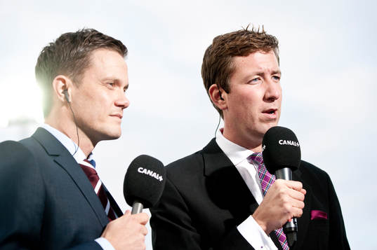 Jon Persson, sportkommentator och Jonas Dahlquist,