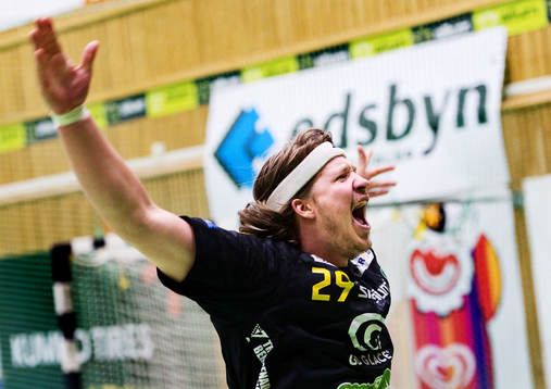 5, Sävehof - Ystad: Emil Berggren, Sävehof, jubel