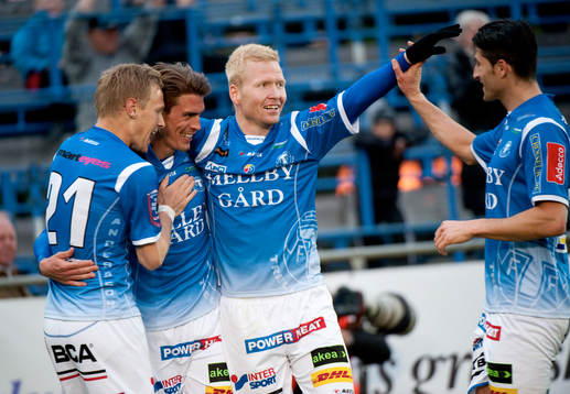 Andreas Grahm, Trelleborg gör 3-1. Jubel