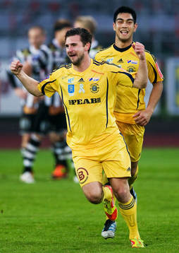 Robin Staaf, Omid Nazari, Ängelholm, jubel, 2-0