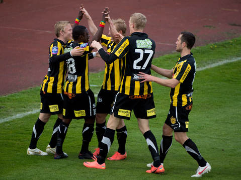 Abdul Majeed Waris, Häcken, gör 5-0, jubel