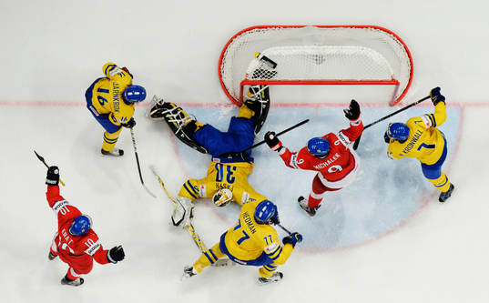 Martin Erat och Milan Michalek, Tjeckien, jubel