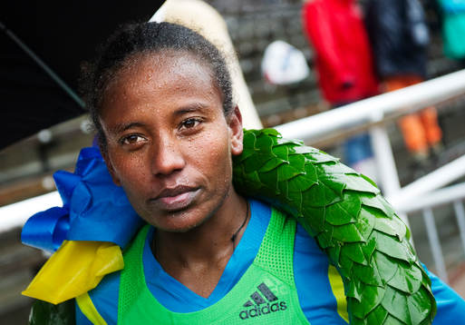 Derebe Godana, Etiopien, vann damernas Stockholm Marathon
