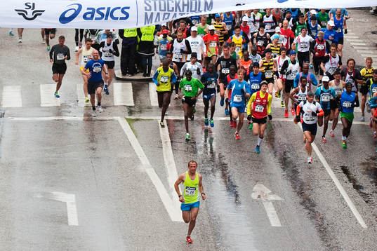 Vinnaren av Stockholm Marathon 2012, Methkal Abu Drais,