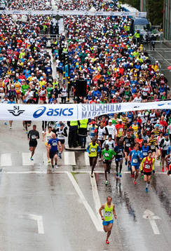Vinnaren av Stockholm Marathon 2012, Methkal Abu Drais,