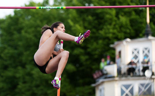 Angelica Bengtsson, Hässelby SK, avbryter ett hopp