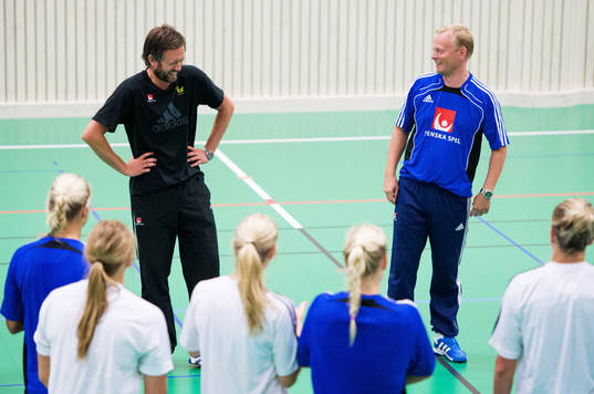 Pär Johansson, förbundskapten och Magnus Johansson,