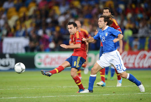 Xavi, Spanien och Andrea Pirlo, Italien