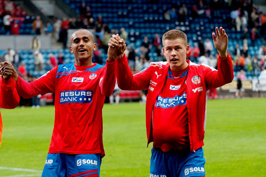Målskyttarna Walid Atta, Alfred Finnbogason, Helsingborg,