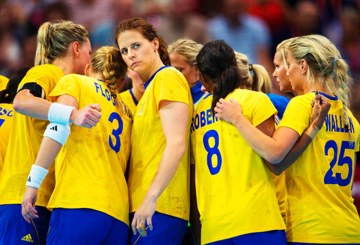 De svenska spelarna samlas