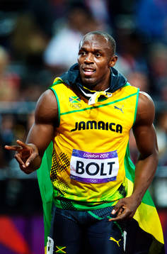 Usain Bolt, Jamaica, vann guld med tiden 9,63 sekunder. Han