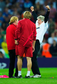Pia Sundhage, tränare, USA, jublar. Jubel