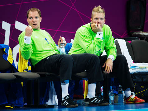Mattias Andersson, målvakt, och Johan Sjöstrand,