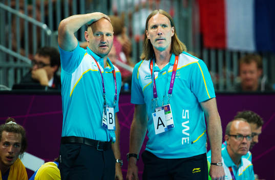Ola Lindgren, förbundskapten, och Staffan Olsson,