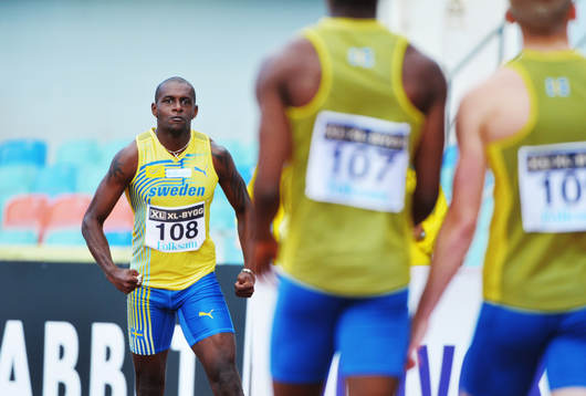 Nil de Oliveira, Sverige vinner 100 meter