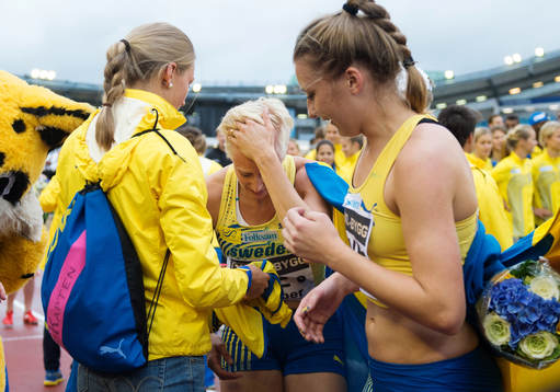 Carolina Klüft sprang sitt sista lopp i karriären och