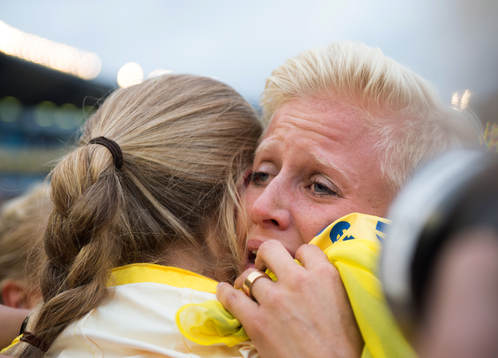 Carolina Klüft sprang sitt sista lopp i karriären och