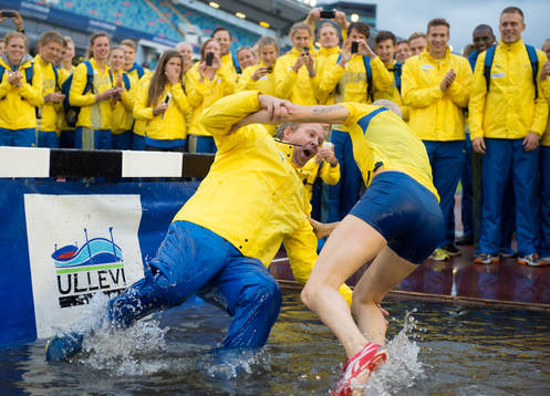 Carolina Klüft sprang sitt sista lopp i karriären och