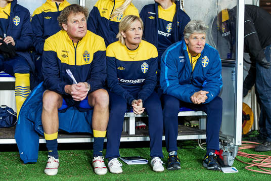 Fotboll, Damlandslaget, Träningslandskamp, Sverige -