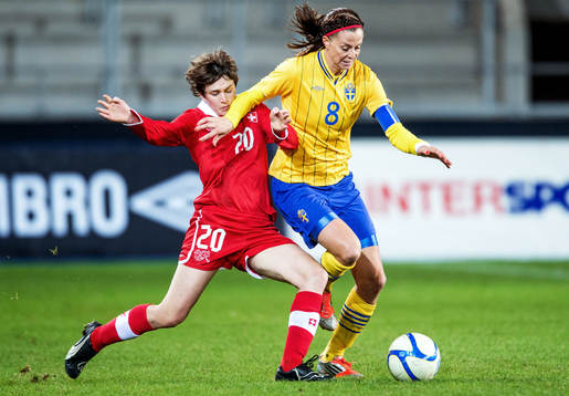 Fotboll, Damlandslaget, Träningslandskamp, Sverige -