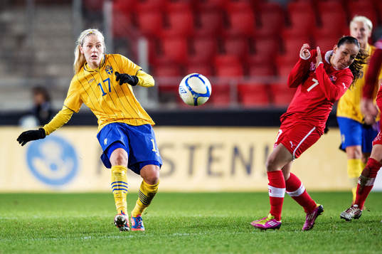 Fotboll, Damlandslaget, Träningslandskamp, Sverige -