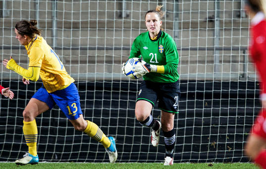 Fotboll, Damlandslaget, Träningslandskamp, Sverige -