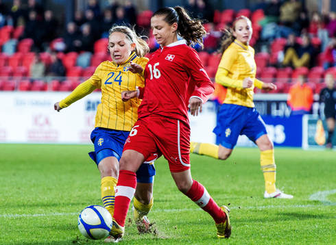 Fotboll, Damlandslaget, Träningslandskamp, Sverige -