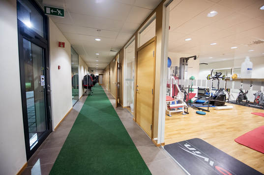 Korridoren utanför gymmet på Gothia Park Academy