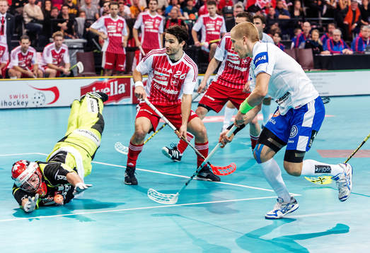 Daniel Streit, målvakt, Schweiz, kastar sig