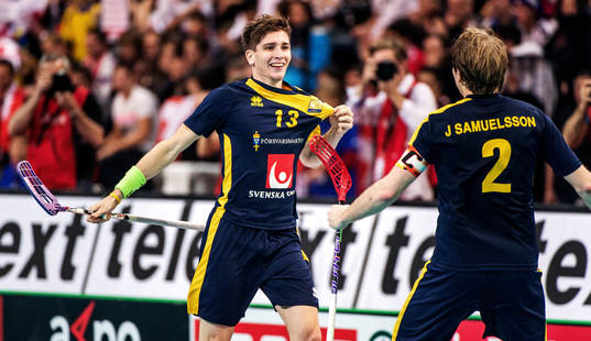 Mattias Samuelsson, Sverige, jublar
