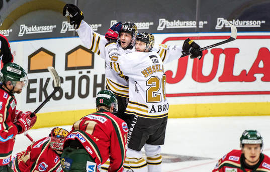 Kris Beech och Kristian Huselius, AIK, jublar