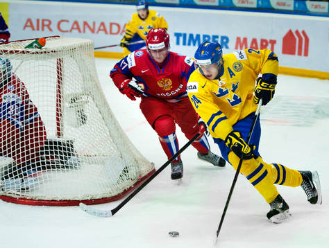 Anton Slepyshev, Ryssland, och Rickard Rakell, Sverige