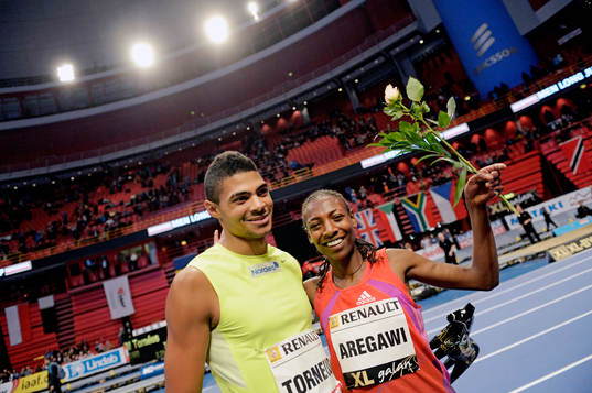 Michel Tornéus och Abeba Aregawi, Sverige, jublar